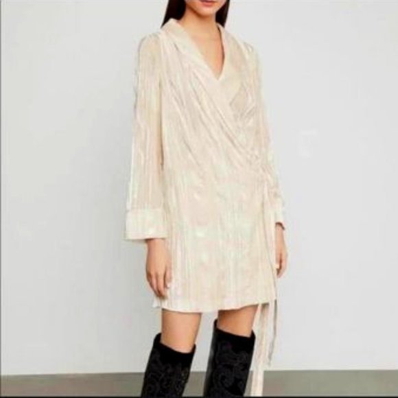 BCBGMAXAZRIA Velvet Robe Dress Aldmont Pink Color Size XS $300 - Picture 2 of 7